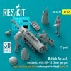 RESKIT RSF32-0050 British Aircraft mechanics with SUU-23 20mm gun pod (open & close gun bay) on on transport trolley (scene 1) (3 pcs) (3D Printed)  (1/32)